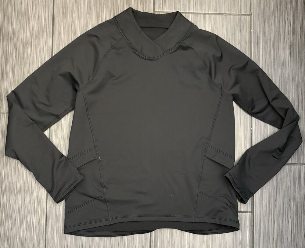 Athleta Whistler Cross Neck Sweatshirt Women's Size Medium Black